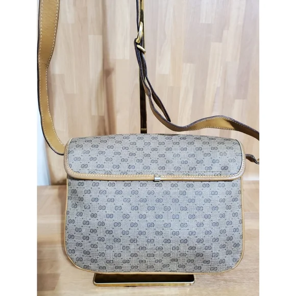GUCCI Vintage Micro GG Canvas Shoulder/Crossbody Bag Beige - Picture 11 of 15